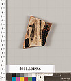 Terracotta fragment of a kylix (drinking cup), Terracotta, Greek, Laconian