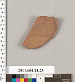 Terracotta fragment of an undetermined closed shape, Terracotta, Unknown fabric