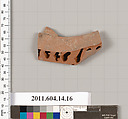 Terracotta fragment of a skyphos?, Terracotta, Unknown fabric