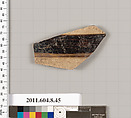 Terracotta fragment of an undetermined closed shape, Terracotta, Greek, Corinthian?