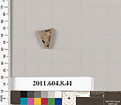 Terracotta fragment of a closed shape, Terracotta, Greek, Corinthian?