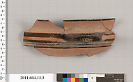 Terracotta fragment of a kylix (drinking cup), Terracotta, East Greek