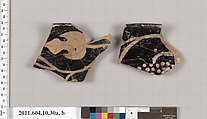 Terracotta rim fragments of a kylix (drinking cup), Terracotta, Etruscan