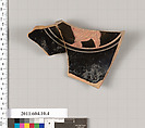 Terracotta fragment of a stemless kylix (drinking cup)?, Terracotta, Etruscan