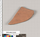 Terracotta fragment of an amphora (jar)?, Terracotta, Greek, Attic