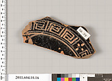 Terracotta fragment of a kylix (drinking cup), Terracotta, Etruscan