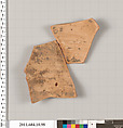 Terracotta fragment of a closed shape, Terracotta, Etruscan