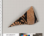 Terracotta fragment of a kylix (drinking cup), Terracotta, Etruscan