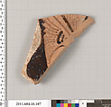 Terracotta fragment of a krater (deep bowl), Terracotta, Etruscan, Faliscan