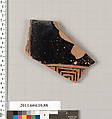 Terracotta fragment of a closed shape, Terracotta, Etruscan