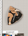 Terracotta fragment of a closed shape, Terracotta, Etruscan