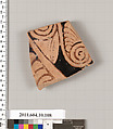 Terracotta fragment of a krater (deep bowl), Terracotta, Etruscan, Faliscan