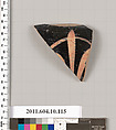 Terracotta fragment of an open shape, Terracotta, Etruscan