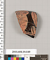 Terracotta fragment of a skyphos (deep drinking cup), Terracotta, Etruscan