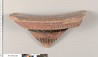 Terracotta fragment of a column-krater (bowl for mixing wine and water), Terracotta, Greek, Attic