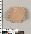 Terracotta fragment of a closed shape, Terracotta, Etruscan