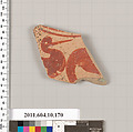 Terracotta fragment of a plate?, Terracotta, Etruscan, Subgeometric, probably Caeretan