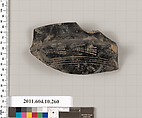 Terracotta rim fragment of a kylix (drinking cup), Terracotta, Etruscan