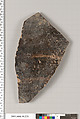 Terracotta fragment of a closed shape, Terracotta, Etruscan