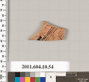 Terracotta fragment of a kylix (drinking cup), Terracotta, Etruscan