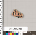 Terracotta fragment of a kylix (drinking cup), Terracotta, Etruscan