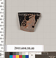 Terracotta rim fragment of a kylix (drinking cup), Terracotta, Etruscan