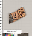 Terracotta fragment of a kylix (drinking cup), Terracotta, Etruscan