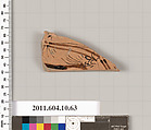 Terracotta fragment of a kylix (drinking cup), Terracotta, Etruscan