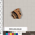 Terracotta fragment of a kylix (drinking cup), Terracotta, Etruscan