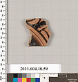 Terracotta fragment of a kylix (drinking cup), Terracotta, Etruscan