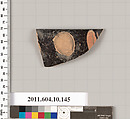 Terracotta rim fragment of a skyphos (deep drinking cup), Terracotta, Etruscan