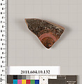 Terracotta fragment of a stemless kylix (drinking cup)?, Terracotta, Etruscan