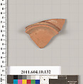 Terracotta fragment of a stemless kylix (drinking cup)?, Terracotta, Etruscan