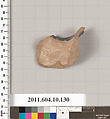 Terracotta fragment of an oinochoe (jug)?, Terracotta, Etruscan