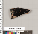 Terracotta fragment of a closed shape, Terracotta, Etruscan