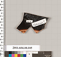Terracotta fragment of a kylix (drinking cup), Terracotta, Etruscan, Faliscan