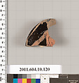 Terracotta fragment of a stemless kylix (drinking cup)?, Terracotta, Etruscan