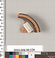 Terracotta fragment of a stemless kylix (drinking cup)?, Terracotta, Etruscan