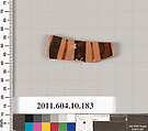 Terracotta fragment of a closed shape, Terracotta, Etruscan