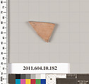 Terracotta fragment of a closed shape, Terracotta, Etruscan