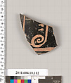 Terracotta fragment of a krater (deep bowl)?, Terracotta, Etruscan