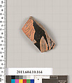 Terracotta fragment of a skyphos (deep drinking cup), Terracotta, Etruscan