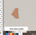 Terracotta fragment from an undetermined shape, Terracotta, Greek, Attic