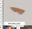 Terracotta fragment of an undetermined shape, Terracotta, Greek, Attic
