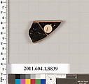 Terracotta rim fragment of a kylix (drinking cup), Terracotta, Greek, Attic