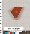 Terracotta fragment of an undetermined shape, Terracotta, Etruscan