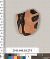 Terracotta fragment from a closed shape, Terracotta, Etruscan