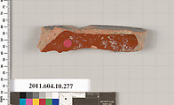 Terracotta fragment of an undetermined shape, Terracotta, Etruscan