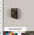 Terracotta fragment of a handle, Terracotta, Etruscan