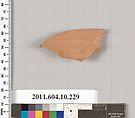 Terracotta fragment of a closed shape, Terracotta, Etruscan